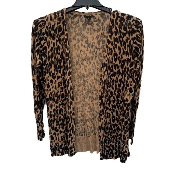 Halogen Sweaters - Halogen Linen Blend Leopard Print Cardigan Mobwife Animal Print Size Large
